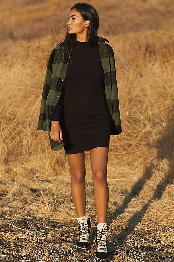 Saturday/Sunday Carolyn Mini Sweater Dress Black casual sweater dresses women