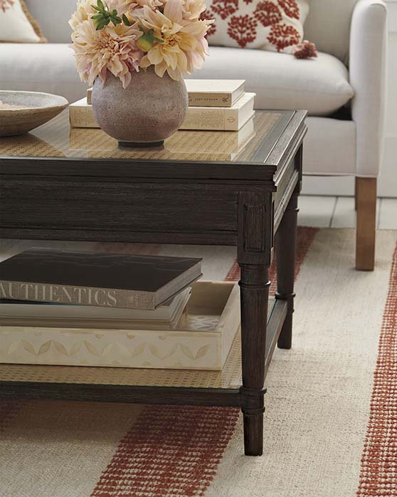 Serena and Lily Harbour Cane Coffee Table Ebony living room furniture sale