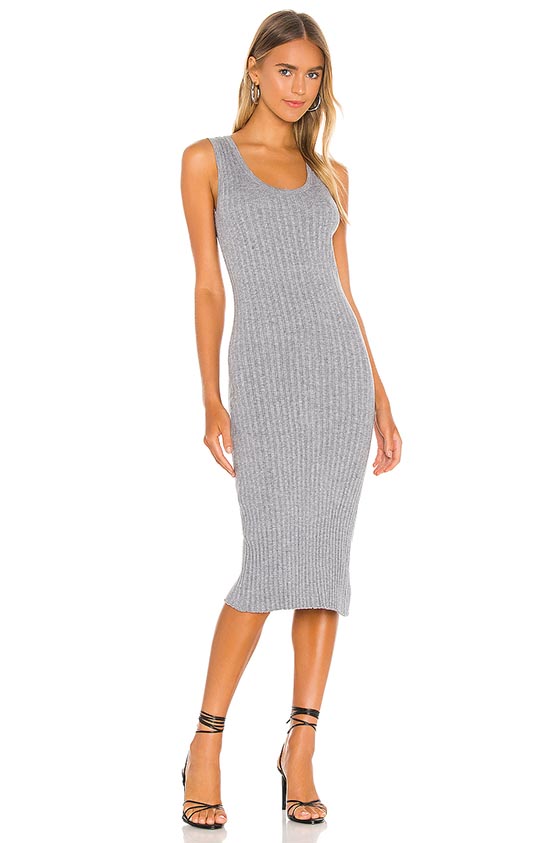cupcakes and cashmere Macy Dress Heather Grey casual sweater dresses women