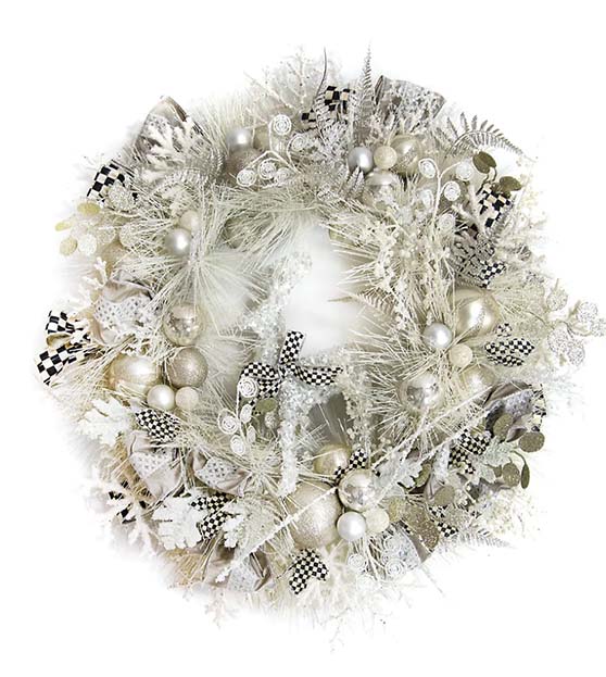 Mackenzie Childs Snowfall Festive Wreath glam christmas wreaths