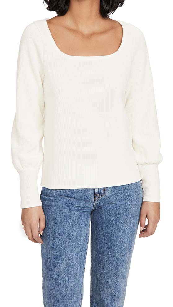 Madewell Safty Pin Top Antique Cream holidays winter 