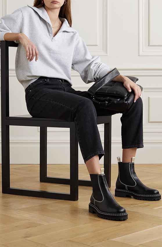 ANINE BING Jalen mélange cotton-jersey sweatshirt Gray half zip sweatshirts women winter