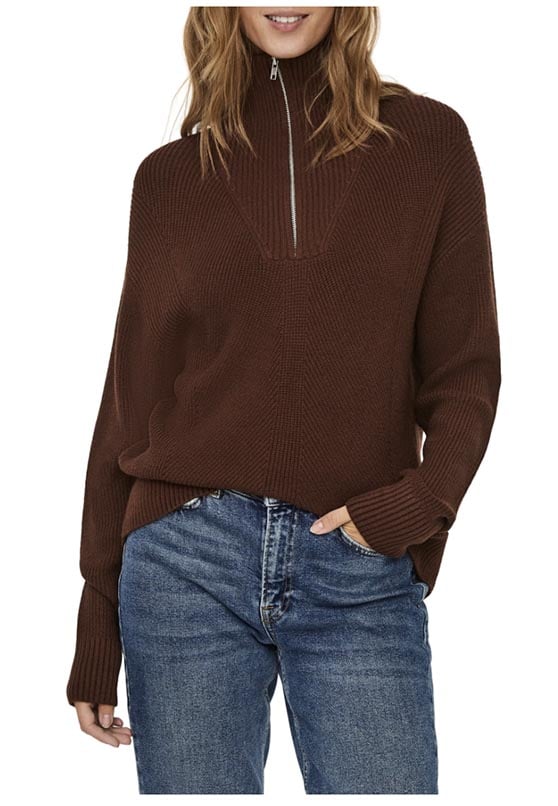 AWARE BY VERO MODA Half-Zip Sweater Color Potting Soil sweaters winter women fashion