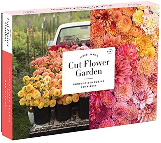 Galison Floret Farm's Cut Flower Garden 500 Piece Double Sided Jigsaw Puzzle amazon garden gift guide gardeners