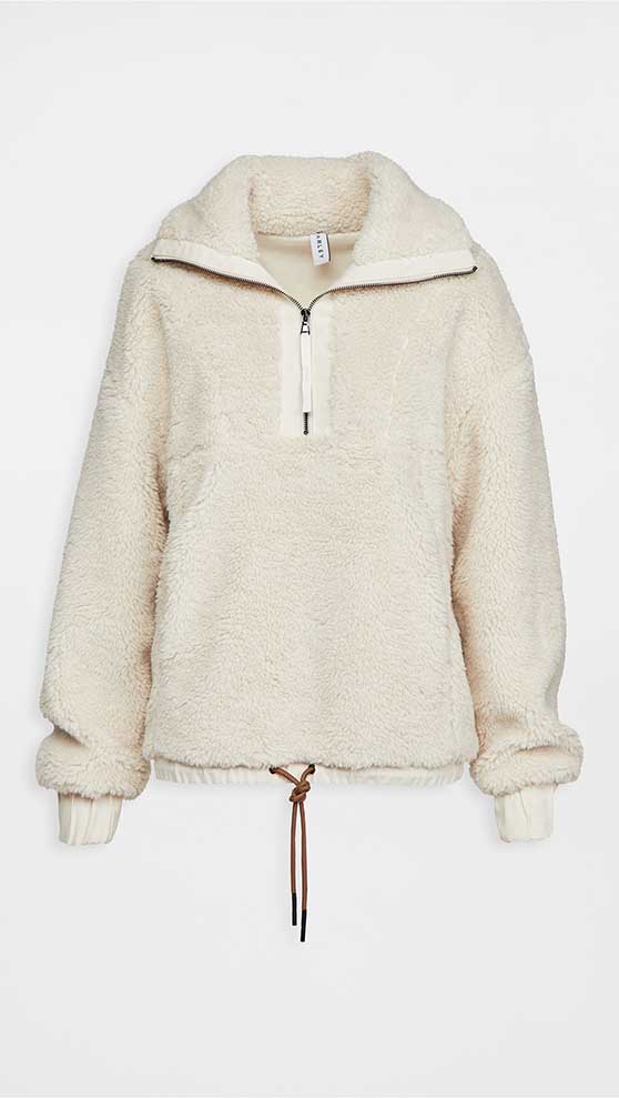Varley Appleton Sweatshirt Eggnog half zip sweaters women fashion trend