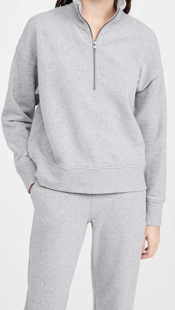 Vince Half Zip Pullover Medium Heather Grey sweaters women fashion trend winter 