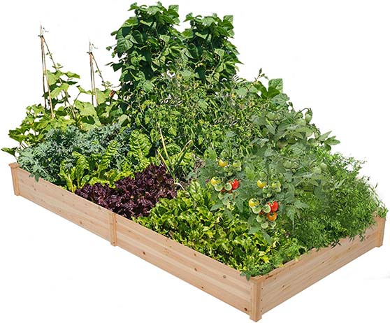 YAHEETECH Wood Raised Garden Bed Boxes Kit Vegetables Amazon garden gift 