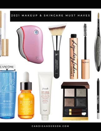 Beauty expert, journalist and blogger Candie Anderson of candieanderson.com has the scoop on 25 makeup and skincare must haves for 2021! You'll love the cleansers, serums, eyeshadow palette, makeup brushes, beauty tools, mascaras, contour palette, bronzer and so much more!