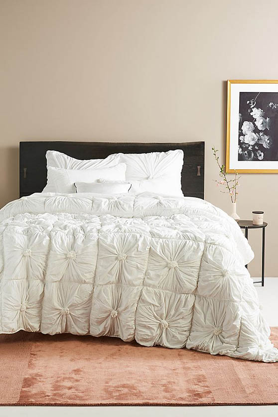 Organic Rosette Jersey Quilt white bedding must haves sale