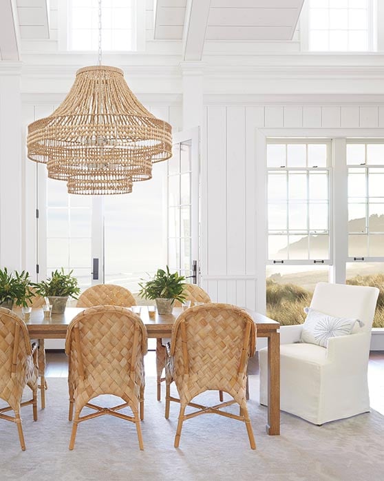 Serena and Lily Ross Armchair - Long Slipcovered dining furniture sale