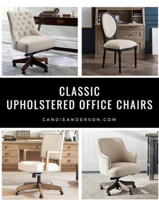 Lifestyle expert, journalist and interior design blogger Candie Anderson of candieanderson.com has the scoop on the best classic upholstered office chairs in every design and style! They're perfect for your home office, student! A gorgeous chair that is comfortable is essential for working from home!