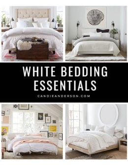Lifestyle expert, journalist and interior design blogger Candie Anderson of candieanderson.com has the scoop on 21 of the best white bedding must haves on sale!