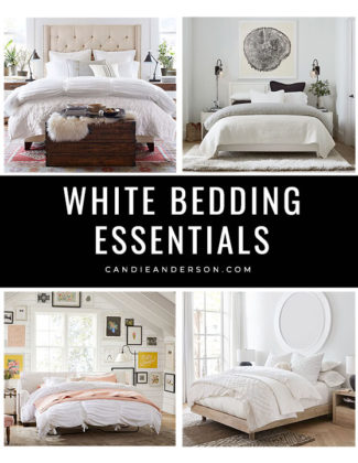 Lifestyle expert, journalist and interior design blogger Candie Anderson of candieanderson.com has the scoop on 21 of the best white bedding must haves on sale!