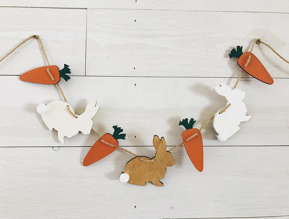 August Fire Dasigns Easter Garland Bunnies Carrots Etsy easter garlands