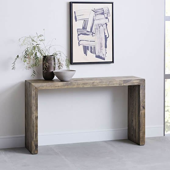 West Elm Emmerson® Reclaimed Wood Console - Stone Gray modern console tables
