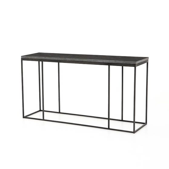 West Elm Limestone & Iron Table modern console tables