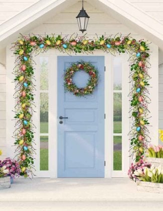 besttoyhome 6' Long Artificial Easter Egg and Mixed Berry Garland