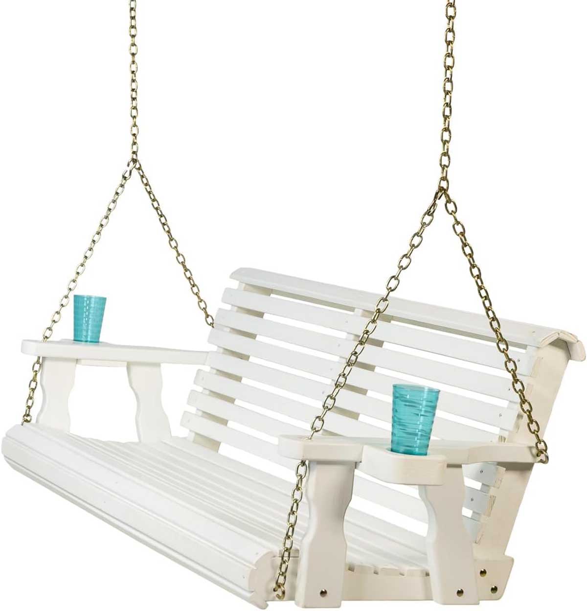 Amish Casual Heavy Duty Treated Porch Swing Semi Solid White Stain best porch swings patio