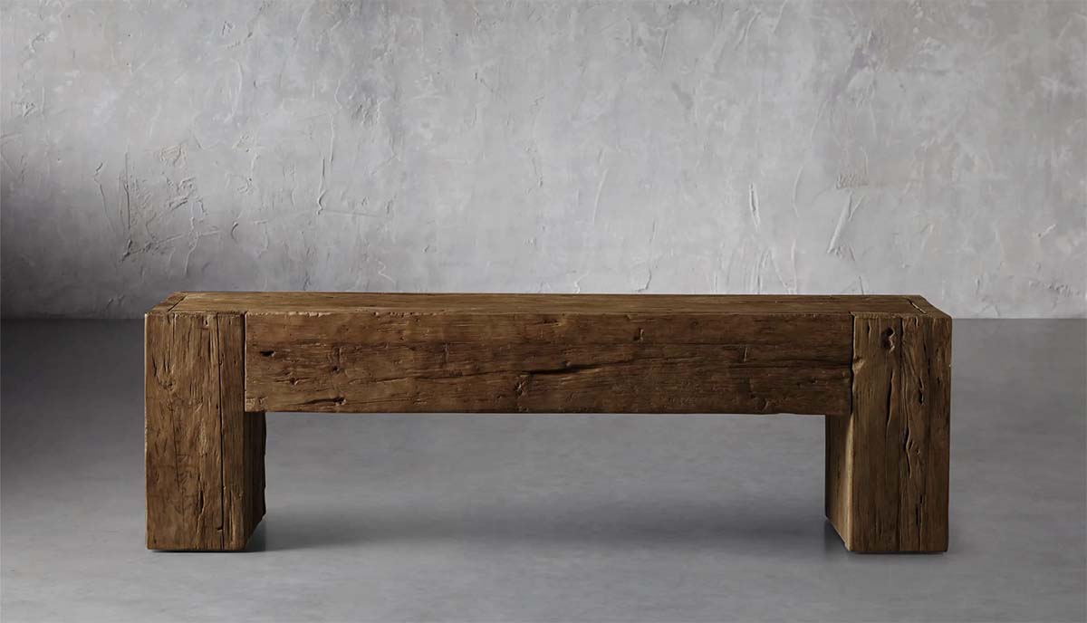 Arhaus Ubud Bench Waxed Natural best rustic entryway benches