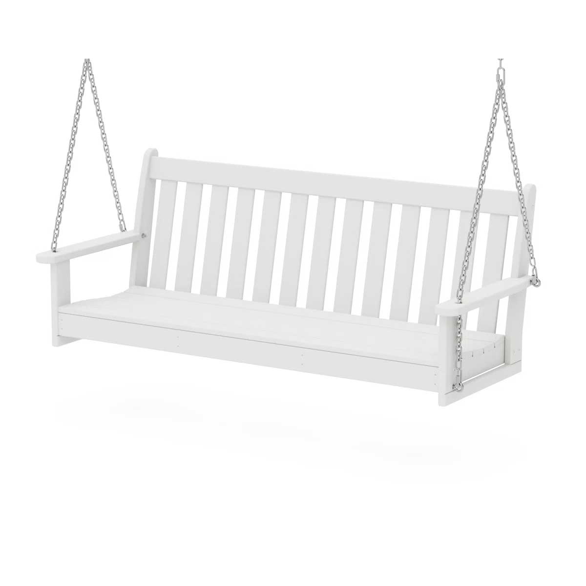 POLYWOOD Vineyard 60.5 Porch Swing White best porch swings patio