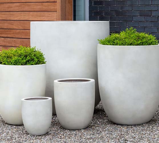 Pottery Barn Aurora Clay Outdoor Planters Medium Large planter modern
