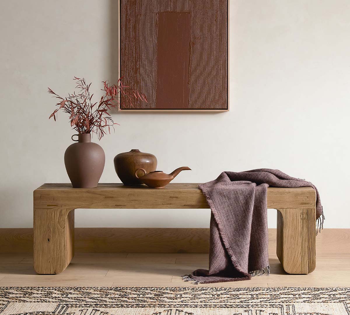 Pottery Barn Brauer Reclaimed Wood Bench best rustic entryway benches