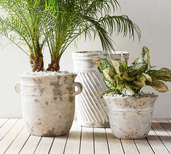 Pottery Barn Eclectic Villa Planters White outdoor planters european inspired