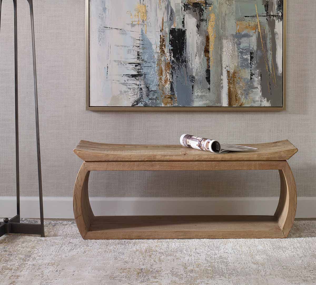 Pottery Barn Monica Reclaimed Wood Bench best rustic entryway benches