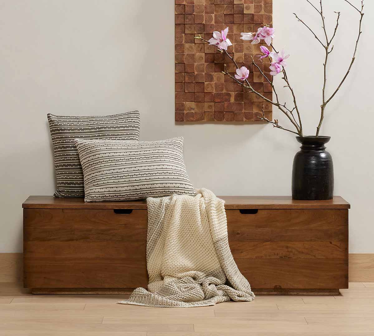 Pottery Barn Parkview Reclaimed Wood Trunk best rustic entryway benches