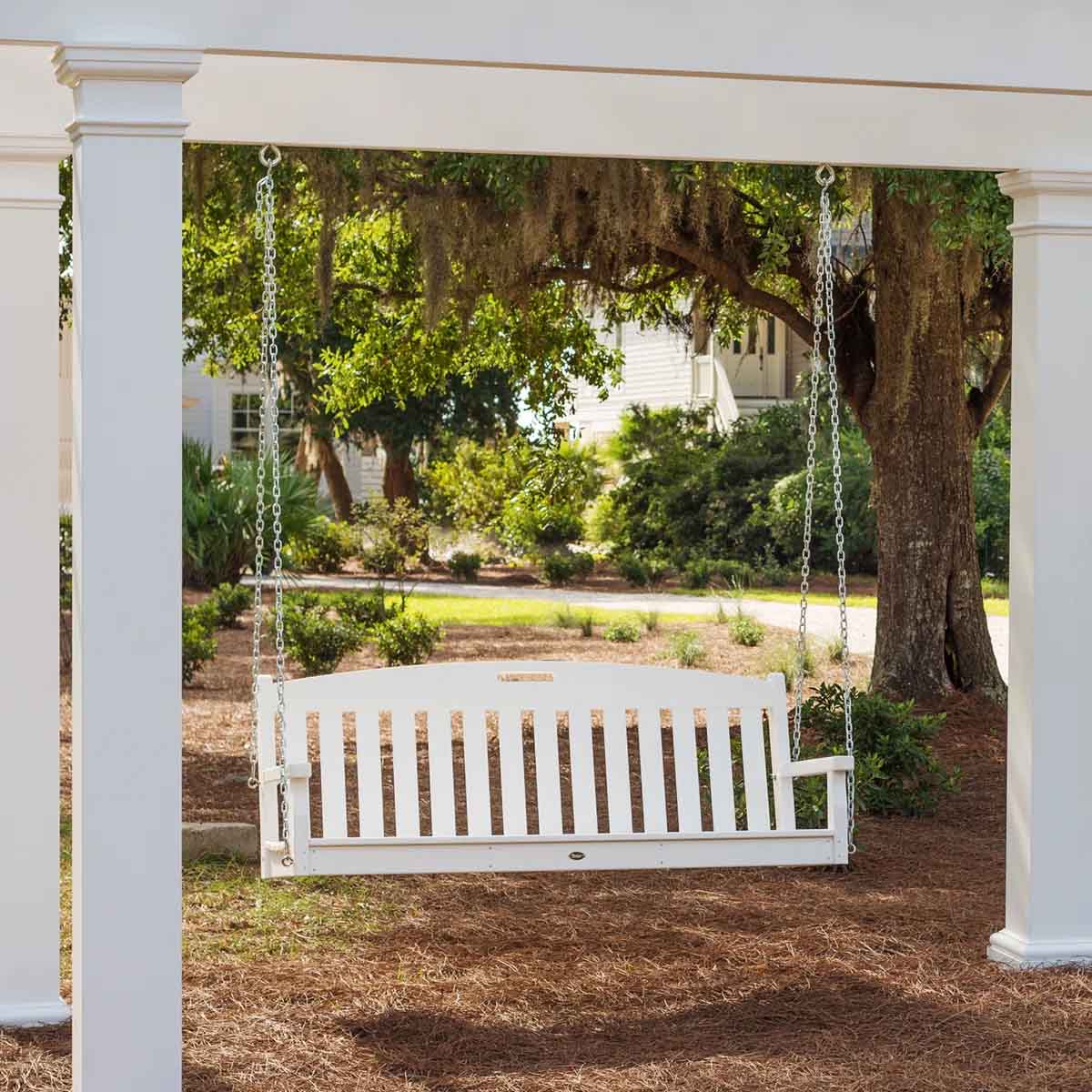 TREX Outdoors Yacht Club 60 Swing Classic White best porch swings patio