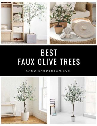 Faux olive trees are a hot interior design trend! Lifestyle expert, journalist and interior design blogger Candie Anderson of candieanderson.com has the scoop on 21 of the best faux olive trees in every design style, trend, size and price range.