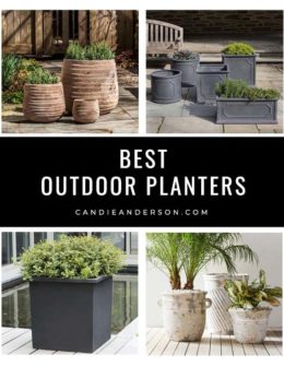 Lifestyle expert, journalist and interior design blogger Candie Anderson of candieanderson.com has the scoop on 22 of the best outdoor planters for your front yard, porch, back patio, deck, garden and near the pool! They're perfect for planting your favorite flowers, plants, herbs and trees!