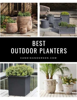 Lifestyle expert, journalist and interior design blogger Candie Anderson of candieanderson.com has the scoop on 22 of the best outdoor planters for your front yard, porch, back patio, deck, garden and near the pool! They're perfect for planting your favorite flowers, plants, herbs and trees!
