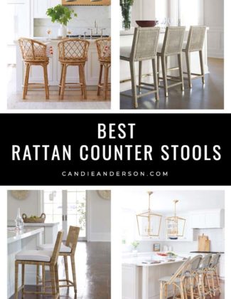 Lifestyle expert, journalist and interior design blogger Candie Anderson of candieanderson.com has the scoop on 26 of the best rattan counter stools in every top interior design trend - from traditional to classic, coastal, contemporary, French bistro, Parisian, farmhouse, modern and more!