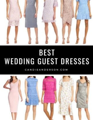 Style expert, journalist and fashion blogger Candie Anderson of candieanderson.com has the scoop on the best wedding guest dresses for spring and summer! They're perfect for garden weddings, small intimate weddings, Easter, brunch, Mother's Day, graduation parties and more!