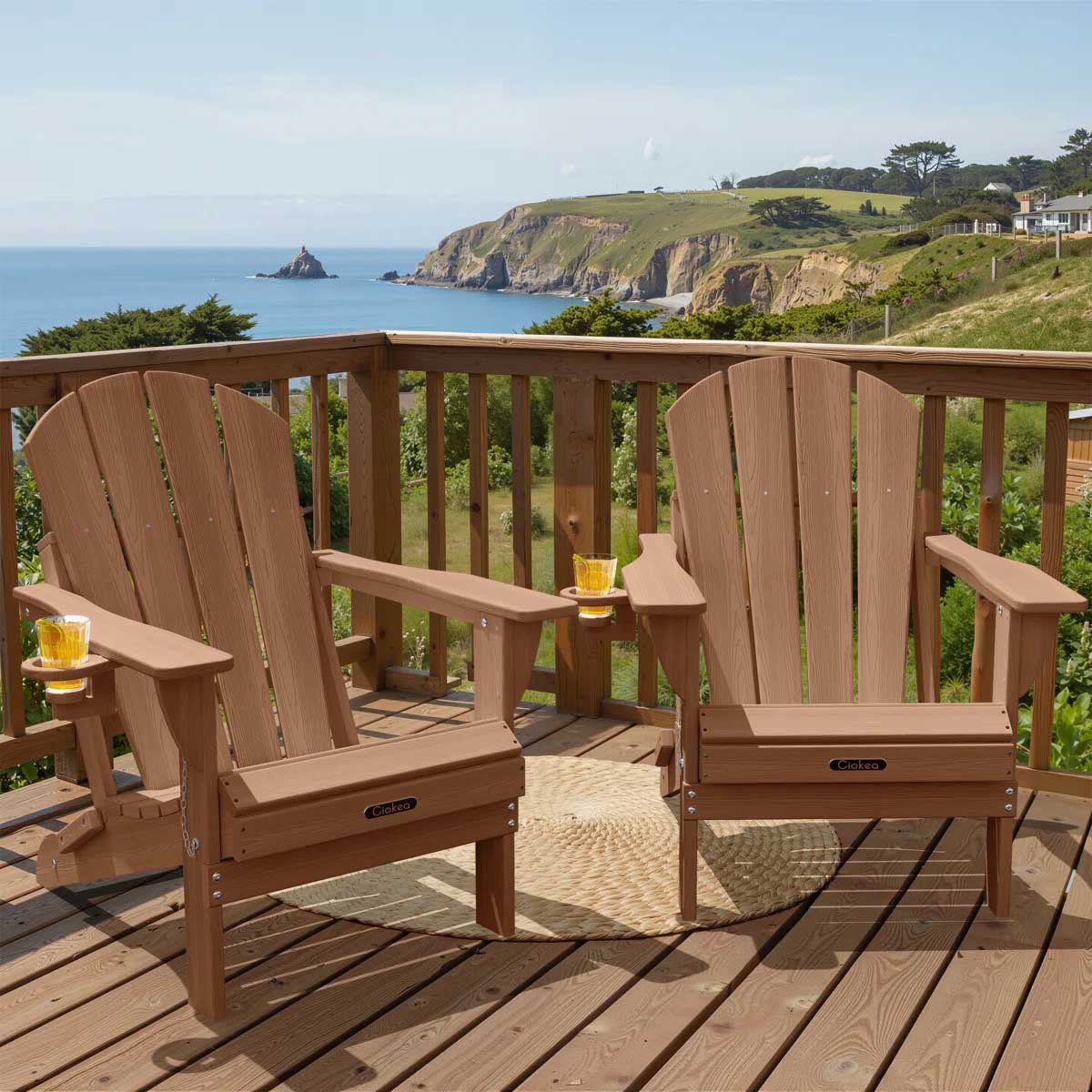 Beachcrest Home Folding Adirondack Chair Color Teak best adirondack chairs