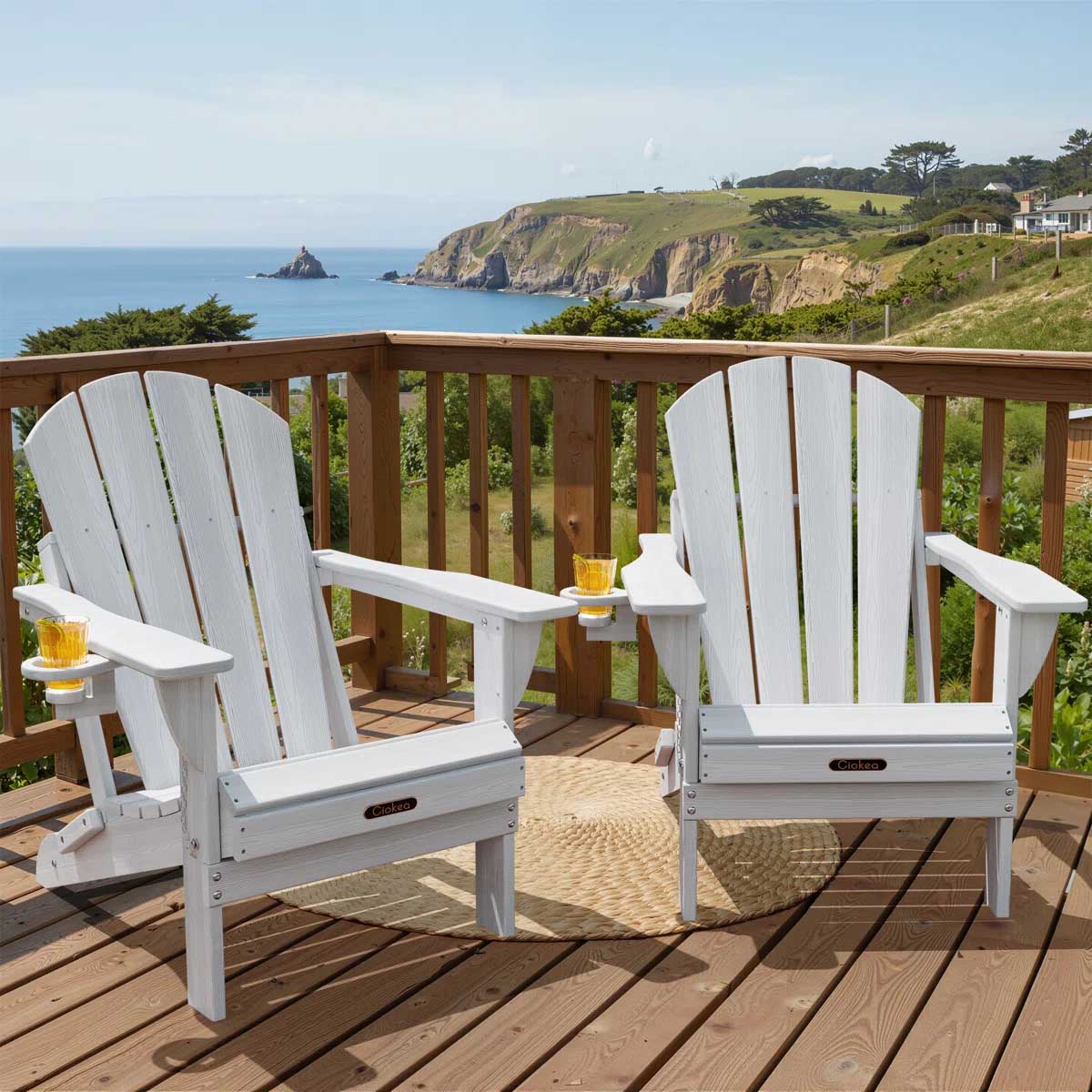 Beachcrest Home Folding Adirondack Chair White best adirondack chairs