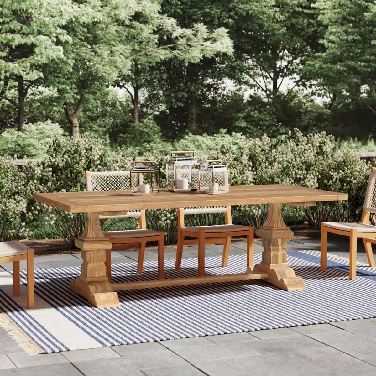 Canora Grey Kinzer Wooden Dining Table best teak outdoor dining tables