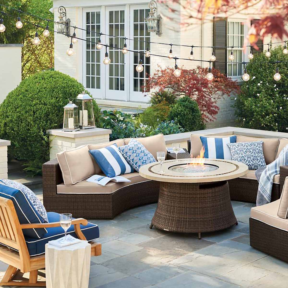 Frontgate Wicker Fire Table best fire pit tables patio