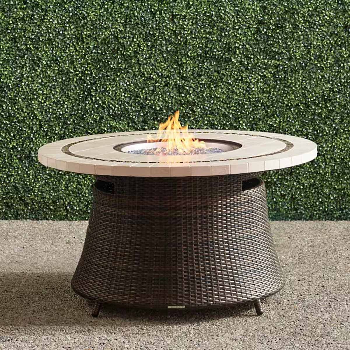 Frontgate Wicker Fire Table best fire pit tables