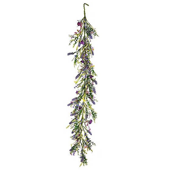 Kirklands Purple Lilac Wildflowers Garland spring garlands