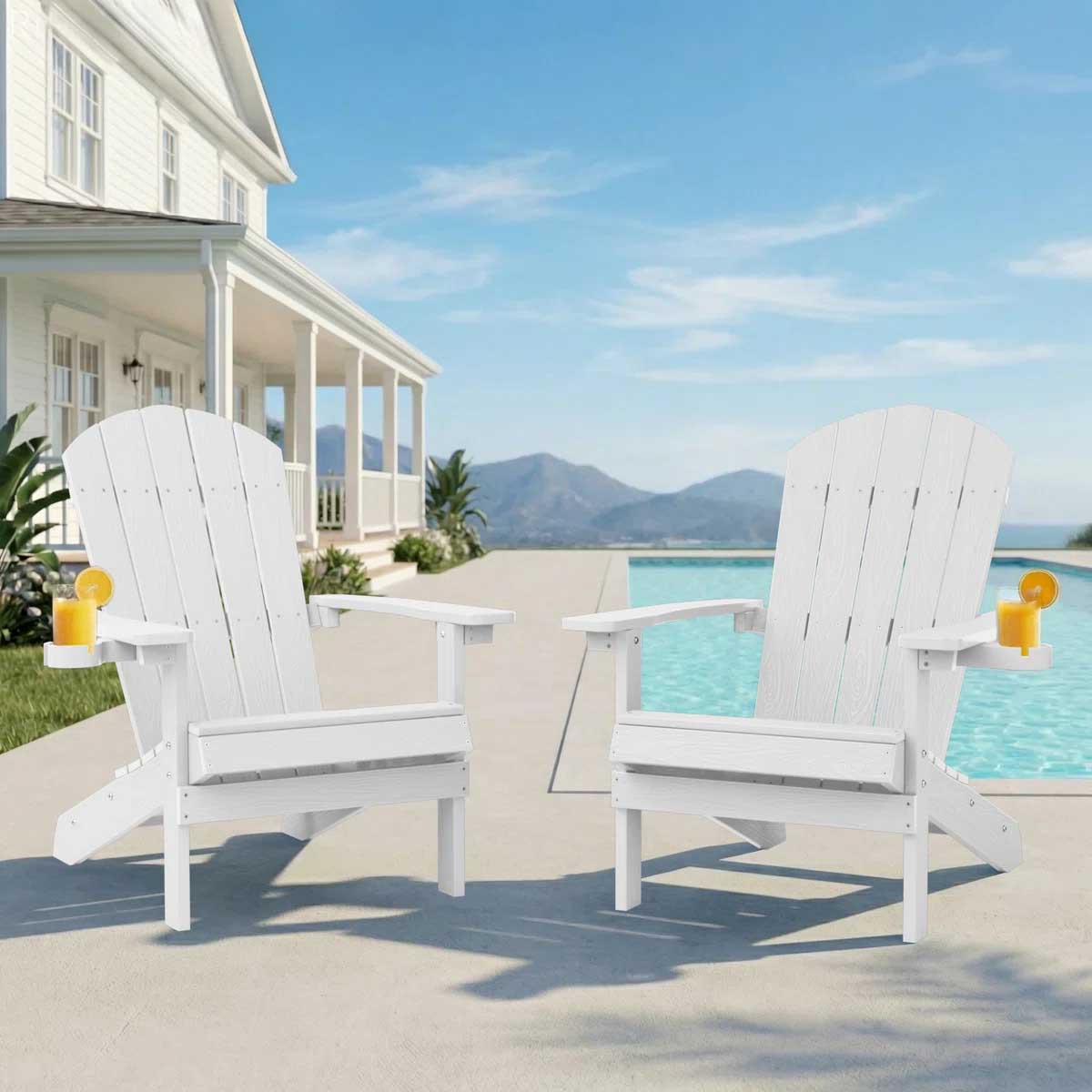 Latitude Run Adirondack Chair Set White best adirondack chairs