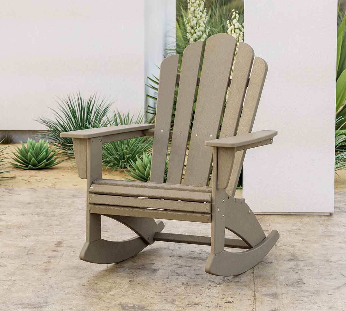 Pottery Barn Adirondack x Polywood Rocking Chair Vintage Sahara best adirondack chairs