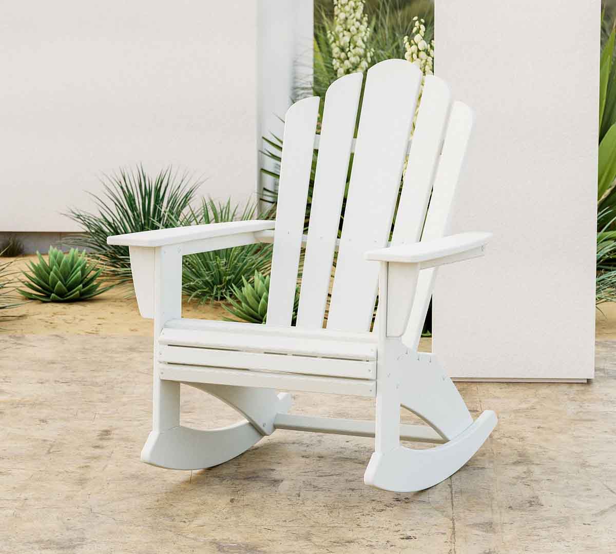 Pottery Barn Adirondack x Polywood Rocking Chair Vintage White best adirondack chairs