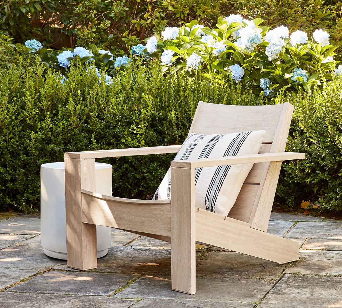 Pottery Barn Indio Eucalyptus Modern Outdoor Adirondack Chair Biscotti best modern adirondack chairs