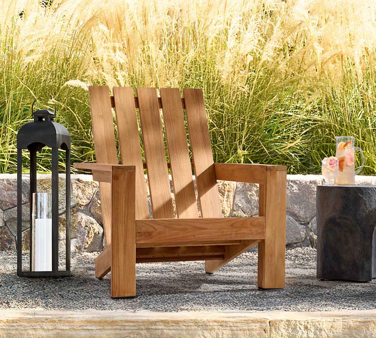 Pottery Barn Malibu Teak Outdoor Adirondack Lounge Chair best adirondack chairs
