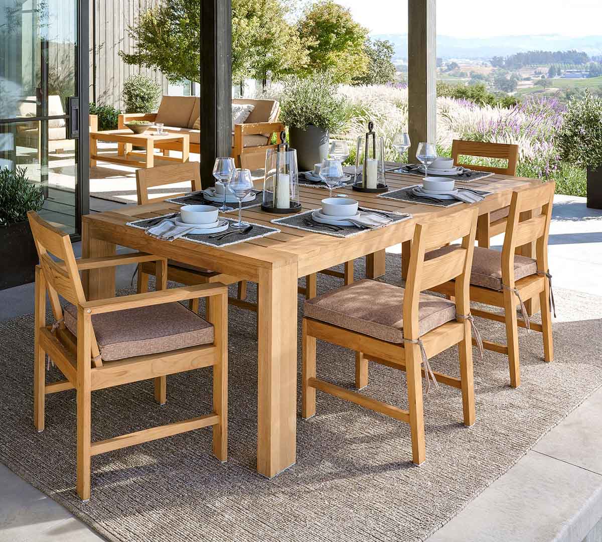 Pottery Barn Malibu Teak Rectangular Grand Outdoor Dining Table (98) best teak outdoor dining tables patio