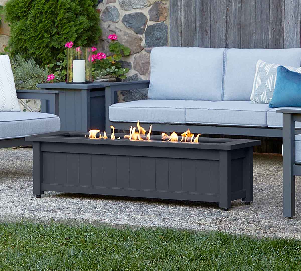 Pottery Barn Sila Rectangular Propane Fire Table best fire pit tables