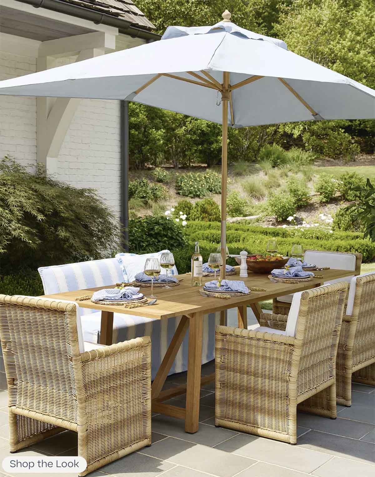 Serena and Lily Crosby Teak Expandable Dining Table best teak outdoor dining tables