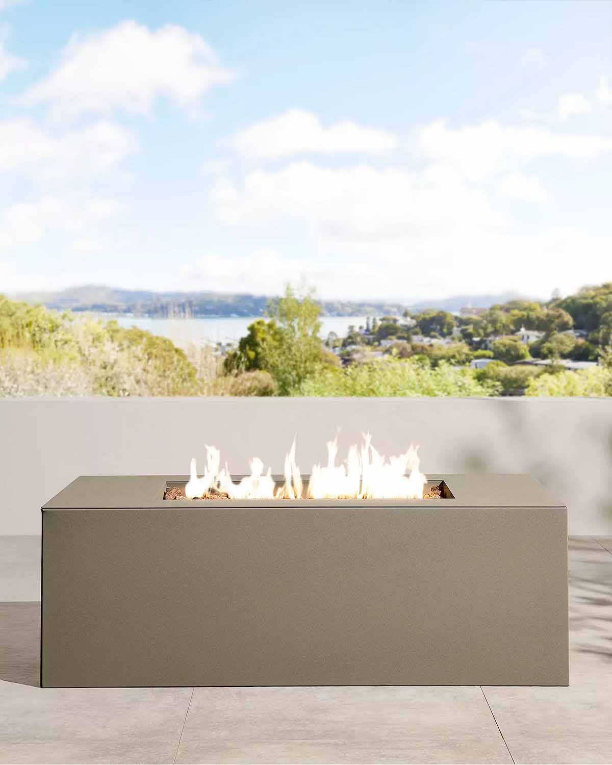 Serena and Lily Rectangular Fire Coffee Table best fire pit tables